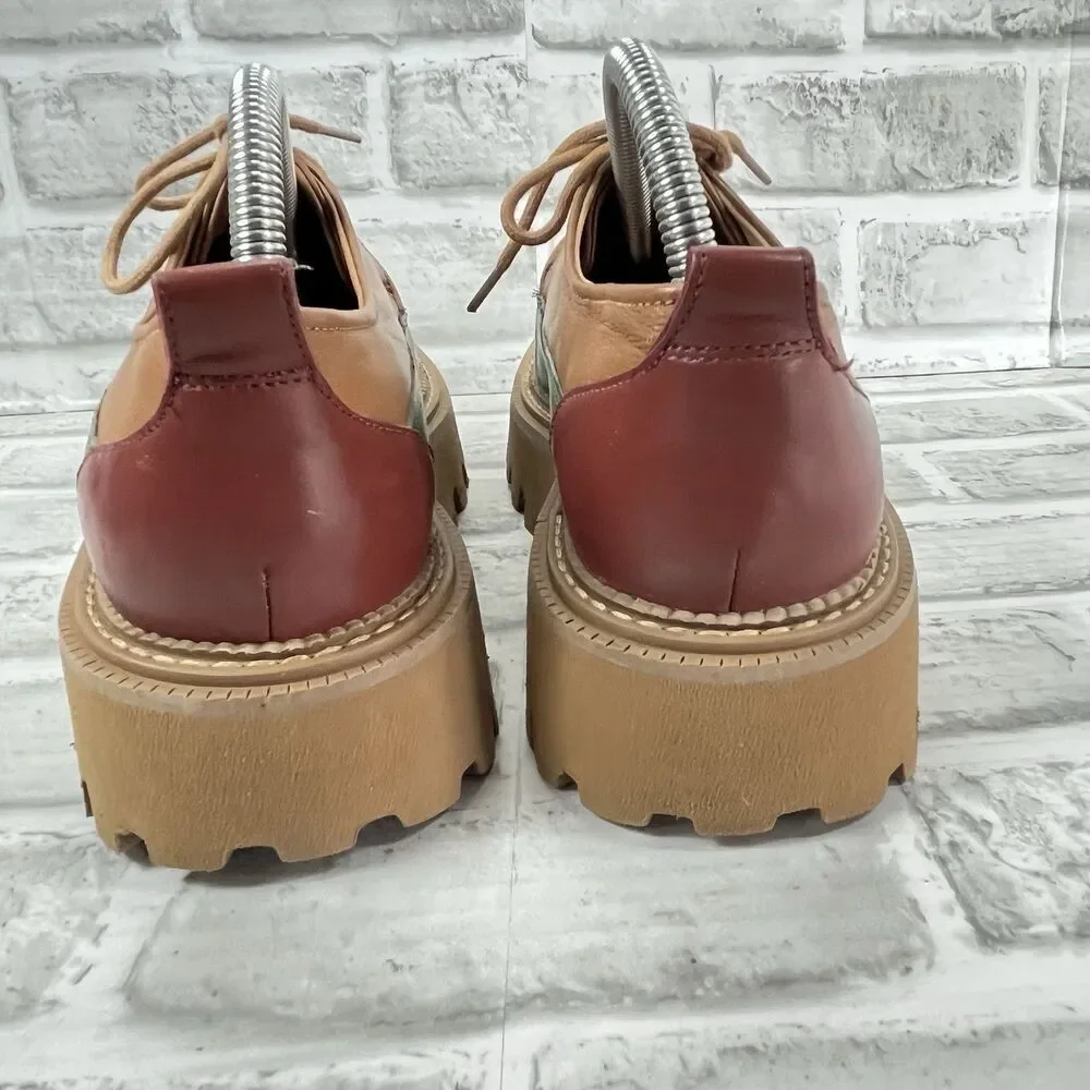 Seychelles for Free People Aspen Women's Size 9 Leather Color Block Lug Loafers